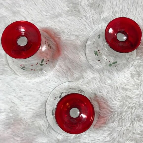 Pfaltzgraff Set of 3 Winterberry Glass Pedestal Dessert Bowls - Picture 8 of 13